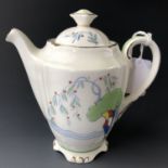 A 1920s Art Deco Royal Doulton Aspen pattern bachelor teapot