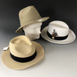 A Stacy Adams and two other Panama / sports hats, unworn as new