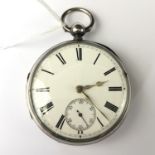 A Victorian silver cased key-wound pocket watch
