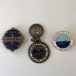 A National Union of Railwaymen fob and a "Club Committee" badge