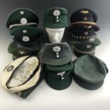 A quantity of post-War German Bavarian Landes Police / Deutsche Polizei caps