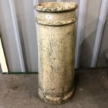 A cylindrical fire clay chimney pot, 74 cm