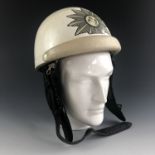 A post-War German Niedersachsen Police / Polizei motorcyclist's helmet
