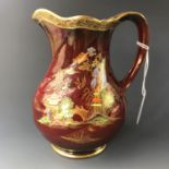 A Crown Devon chinoiserie jug, 5179, 15 cm