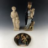 Three Christian religious plaster effigies, early to mid 20th century, largest 40 cm