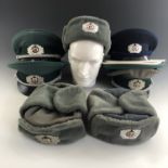 A quantity of East German Police / Volkspolizei caps