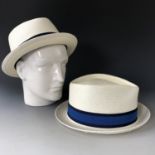 Two Dasmarca Panama hats, large