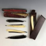 Six vintage straight / cutthroat razors