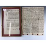 A 1710 indenture and a George III legal document recording a debt