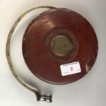 A vintage Rabone Chesterman Ltd 75 link 3 pole tape measure
