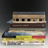 A quantity of books on military aviation