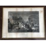 After Sir David Wilkie (1785-1841) Rent Day, engraved by Abraham Raimbach, framed under glass, 58