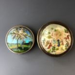 A 1920s Coty of Paris blusher powder compact, the butterfly wing and hand-painted celluloid cover