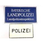 Two post-War German Police / Deutsche Polizei enamelled wall signs