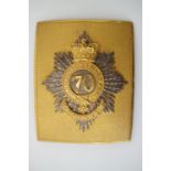 A 70th (Surrey) Regiment of Foot officer's shoulder belt plate, circa 1840-1855 [See Parkyn, "(