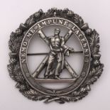 A Victorian 1st Aberdeenshire Rifle Volunteers silver cap badge, Aberdeen, George Jamieson