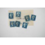 A quantity of GB QV used stamps including various 2d blue (trimmed) and 1d red imperforates