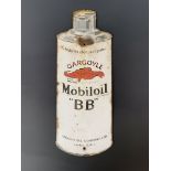 A Gargoyle Mobiloil "BB" grade enamel advertising sign, in the form of an oil can, 50 x 19 cm