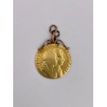 A William and Mary 1689 gold Guinea coin pendant