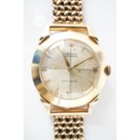 A lady's 14K gold cased Gruen Precision Auto-Wind wrist watch, the face being quartered and