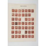 A collection of predominantly QV Penny Red stamps, including Penny Red letters