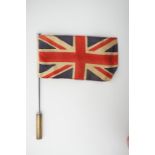 A staff / official's car Union Jack pennant and mount, circa 1940s