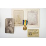 A Victory Medal to 25726 Sgt A L Weston. RAF, together with two photographs of Weston in RFC