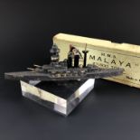 A Crescent Toys battleship HMS "Malaya", No. 691, in original carton