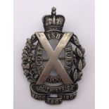 A Scottish Horse Yeomanry cap badge, bearing Gaunt plaque