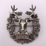 A Gordon Highlanders silver bonnet / cap badge, J Wise & Sons, Birmingham, 1916