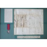 A Waterloo Medal to Lieut C Rochfort, 2nd Batt, 96th Reg Foot (re-named), together with a letter