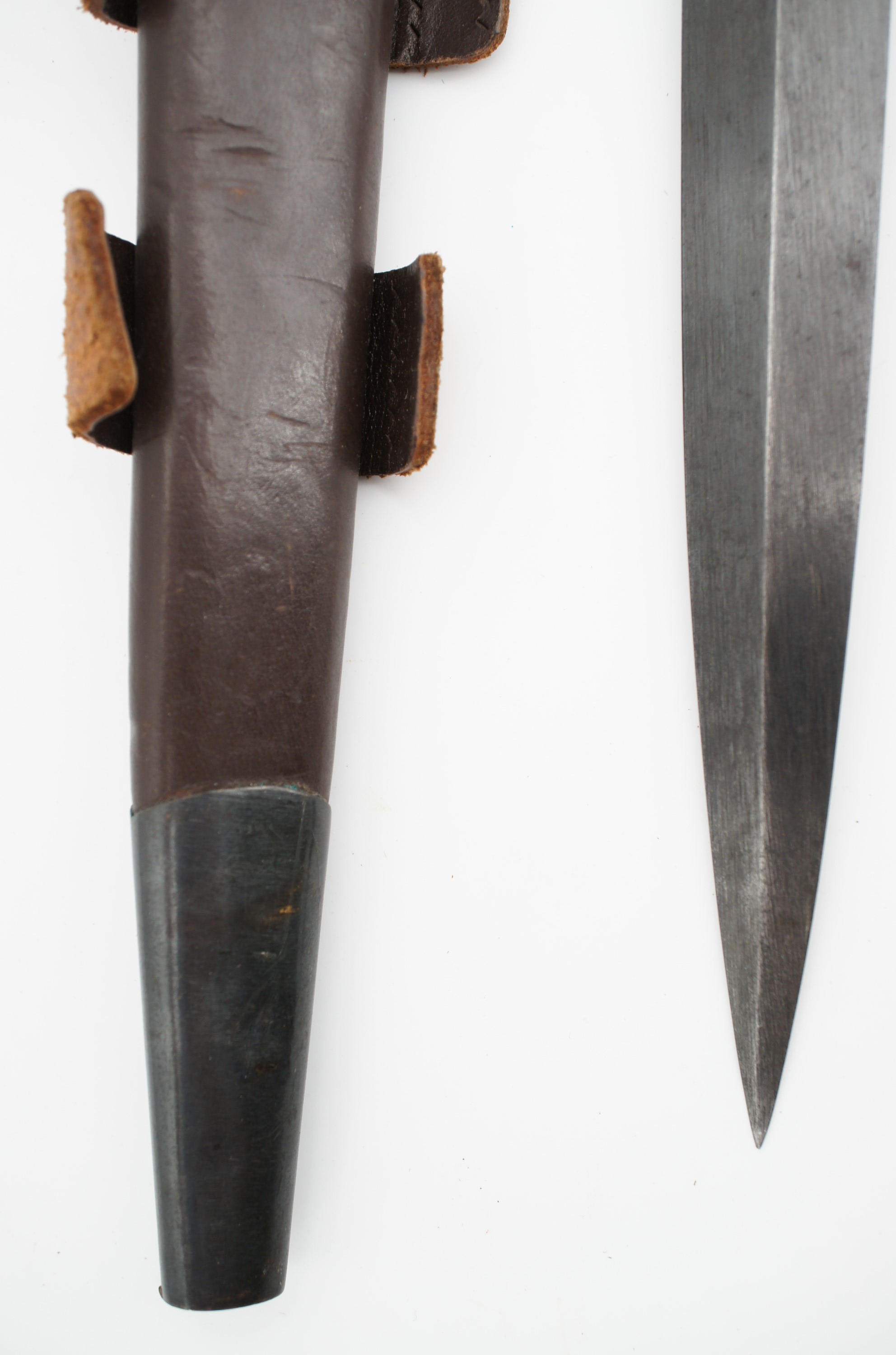 A Fairbairn Sykes / FS third pattern fighting knife, the grip bearing mould mark 3 - Image 3 of 6