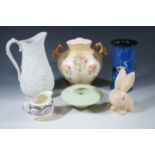 A Crown Devon vase, Portmeirion jug, cream jug etc.