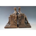 A pair of Lincoln Monument commemorative bookends