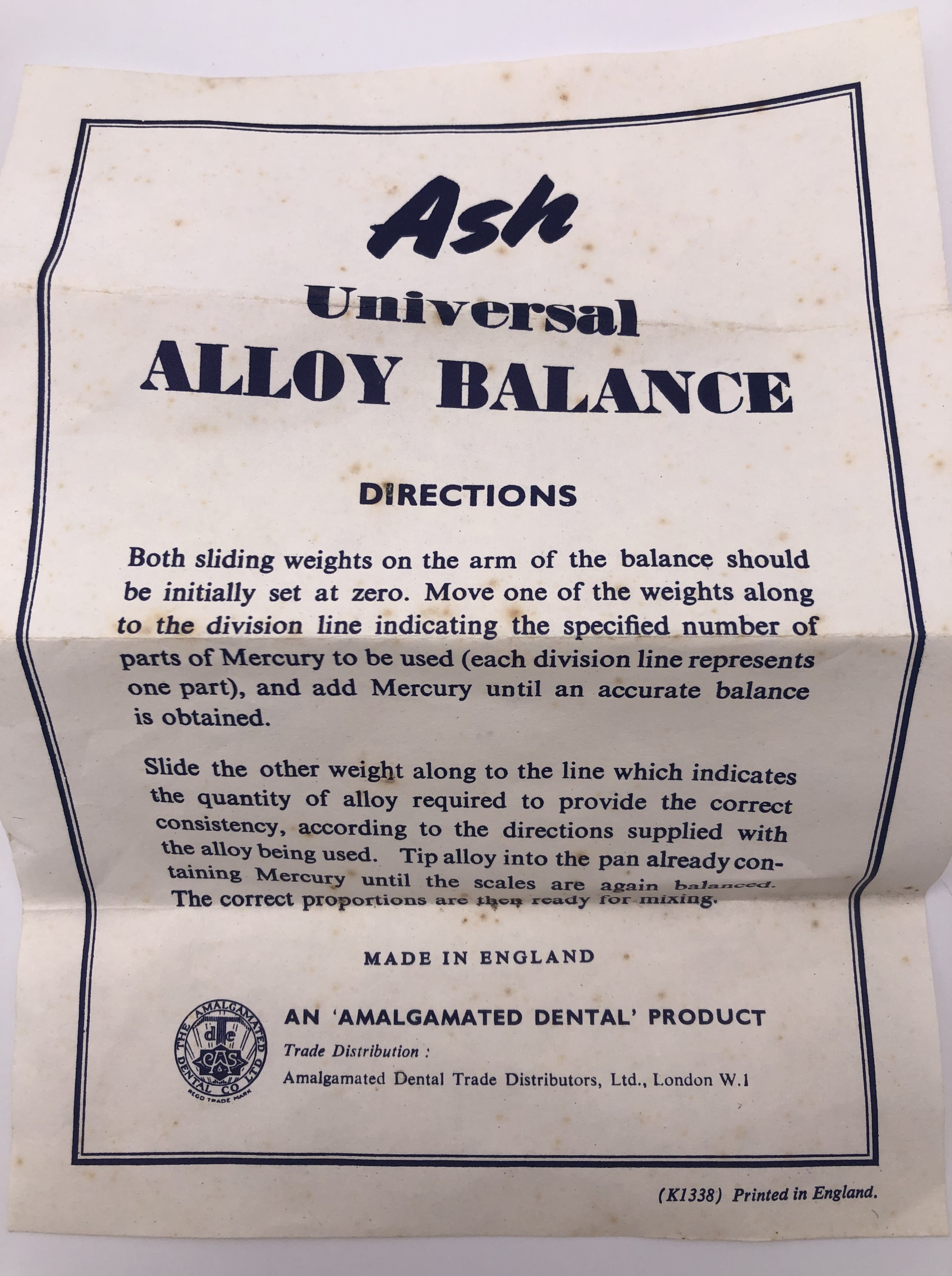 An Ash Universal alloy medical / dental balance, boxed - Image 3 of 3