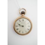 An Edwardian 9ct rose gold cased "Prescot" fob watch manufactured by the Lancashire Watch Company