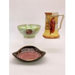 A Royal Doulton "Porta" jug, Maling "Rosalind" bowl and a West German studio ceramic bowl