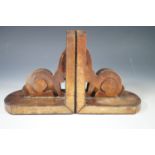 A pair of 1930's Art Deco wooden bookends