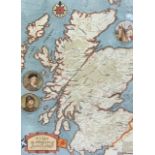 Three Scottish and Railway themed framed maps prints