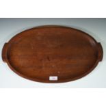 A wooden oval tray