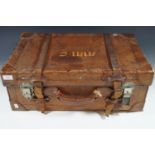 A vintage hide case, 61 x 39 x 22 cm