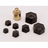 A quantity of iron and brass Metric weights