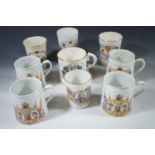 Nine Commonwealth beakers and cups including a 1914 - 1919 Peace mug