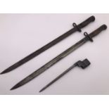 A 1914 dated Pattern 1907 bayonet, one other and a Second World War No 4 bayonet