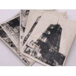 Five period monochrome photographs of Blackpool Tower under construction, 8 x 6 inch