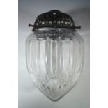 A late 19th / early 20th Century cut glass pendant lamp shade, 20 cm
