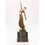 A reproduction sculpture of an Art Deco lady, 43 cm