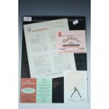 A framed assemblage of 1970s Moulin Rouge ephemera, 40 x 30 cm