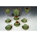 A Carlton Ware coffee set, sugar bowl (a/f)