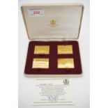 A Hallmark Replicas Ltd limited edition cased set of four gold-plated silver Passenger Railway 150th